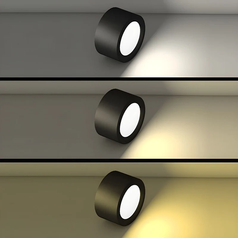 Ronde Plafondlamp Opbouw LED Verstelbaar Lichtkleur Zwart Wit 10-18 cm Woonkamer Hal Gang Keuken Slaapkamer | Sansoti