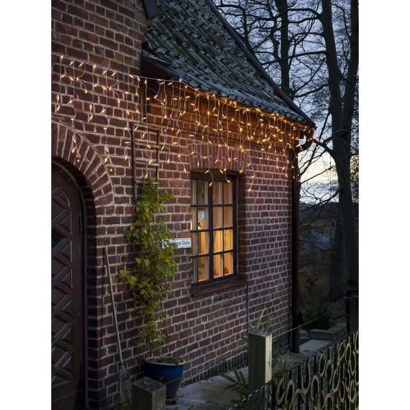 LED Eisregen Lichtervorhang 200 bernsteinfarbene Dioden 31V IP44