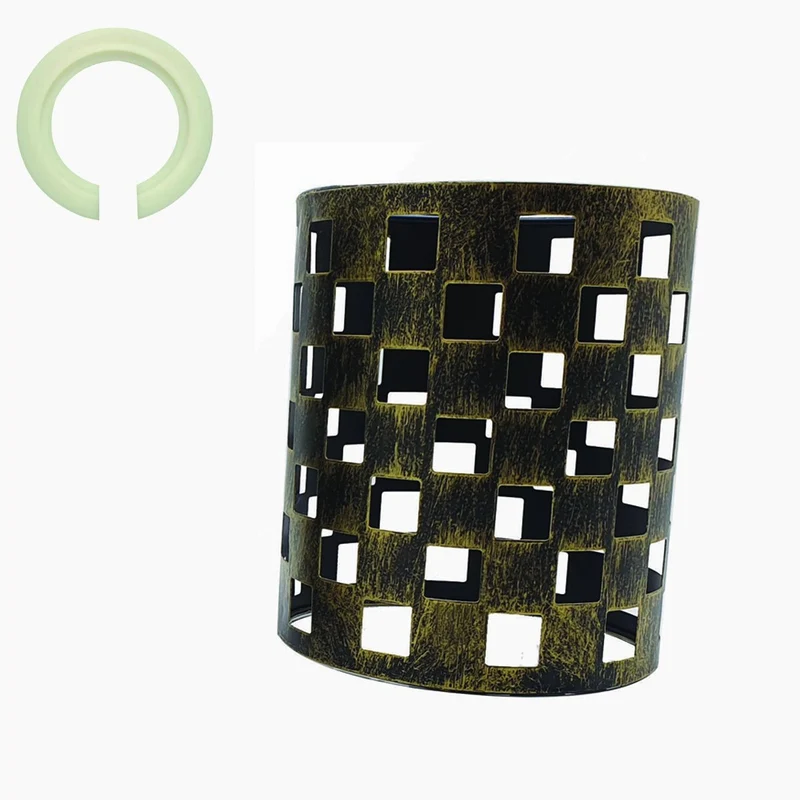 Metallmuster Vintage Lampe Drahtkäfig Gebürstetes Messing Lampenlicht~1401