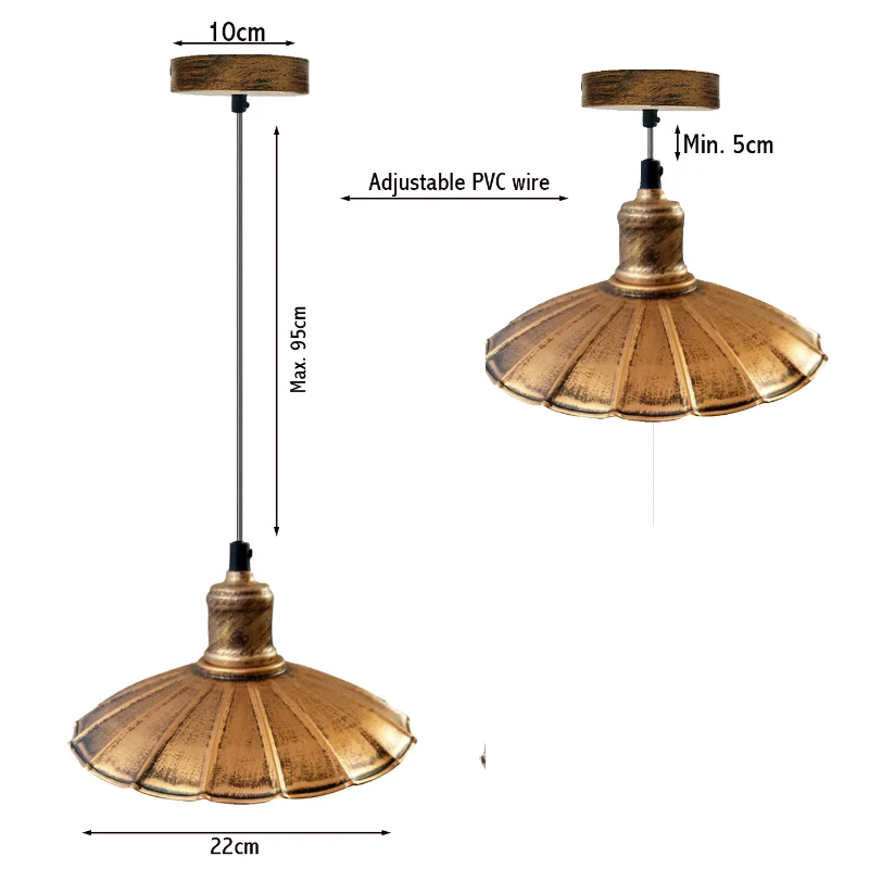 Pendelleuchte Esstisch Hangelampen Ø 22cm MetallSchirm~1483