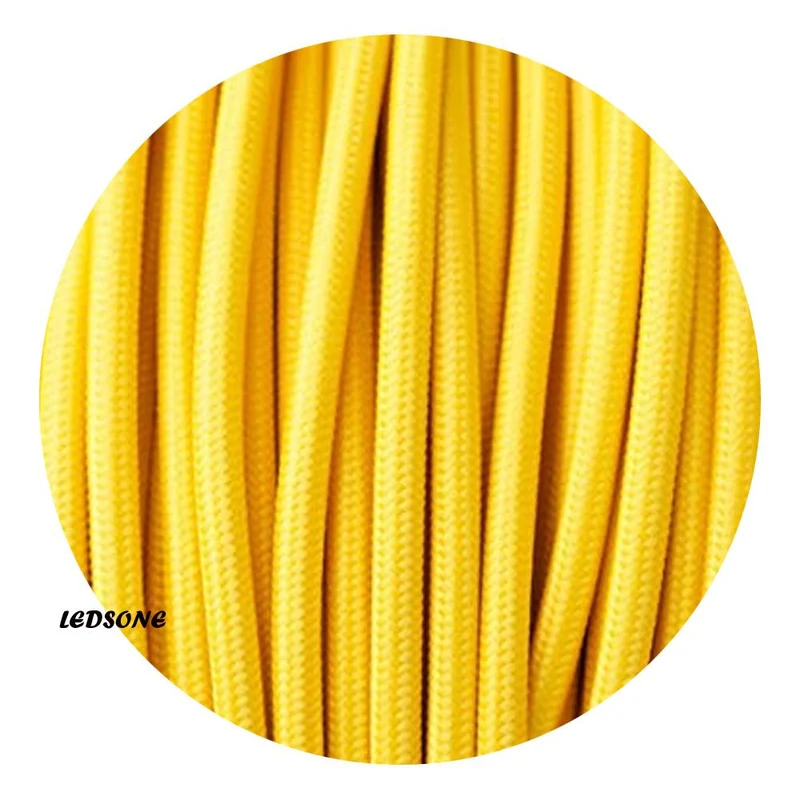 Textilummanteltes Kabel-gelb 3-adriges Rund stromkabel~1132