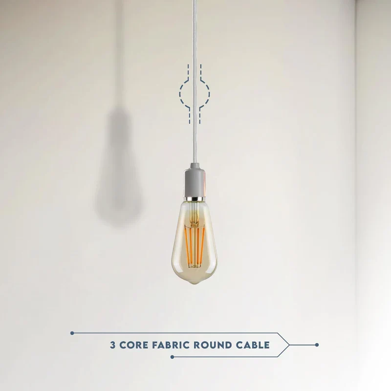 3 adrige textilkabel weiß kabel lampe farbe lampenkabel Rund ~1134