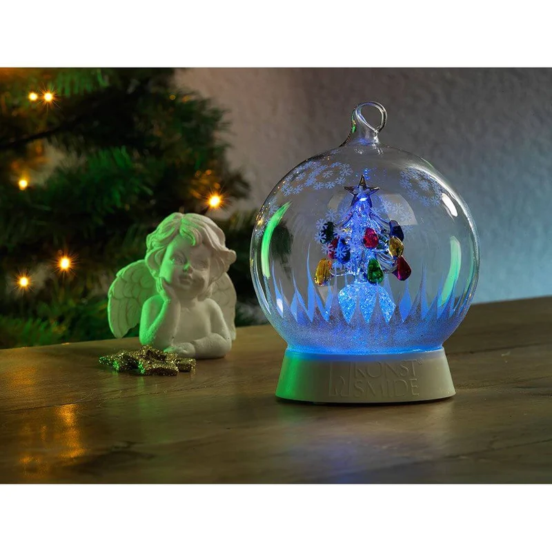 Glaskugel Weihnachtsbaum mit 3 Funktionen Timer RGB-Farbwechsel 1 RGB Diode batteriebetrieben