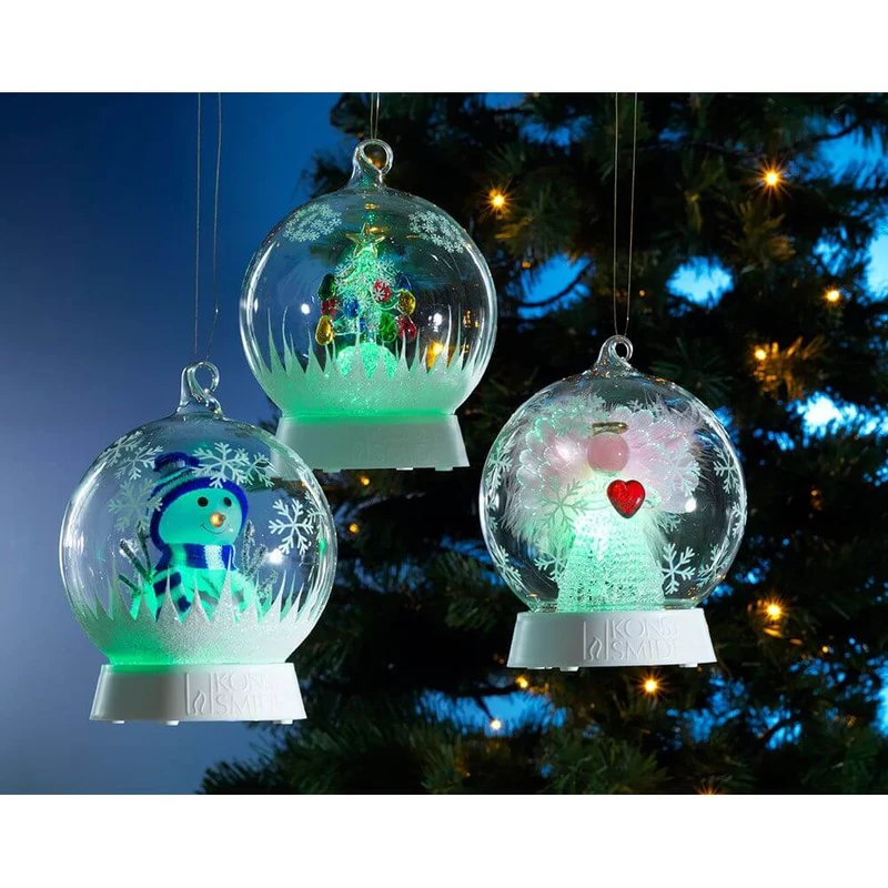 Glaskugel Weihnachtsbaum mit 3 Funktionen Timer RGB-Farbwechsel 1 RGB Diode batteriebetrieben