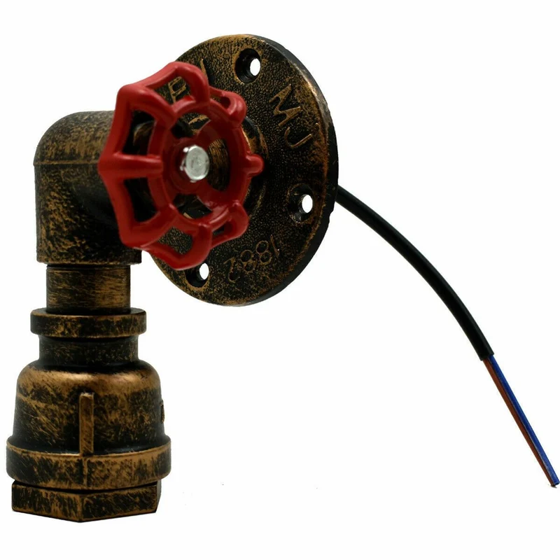 Industrielle Vintage Modell Stil Steampunk rustikale Wasserpfeife Wandleuchte Messing Lampe Rohrlampen ~1261