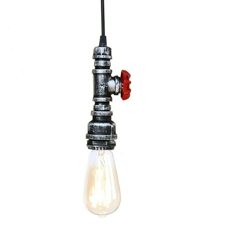 Wasserrohr-Pendelleuchte – Industrieller Retro-Stil – E27 – Gebürstetes Silber~1253