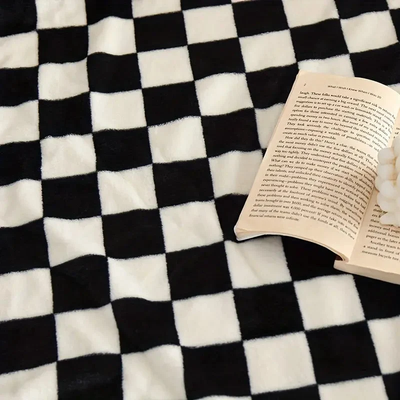 Geruite Plaid Wollen Deken voor Bank en Bed Warm Geruit Patroon Scandinavisch Design Slaapkamer Woonkamer | Sansoti