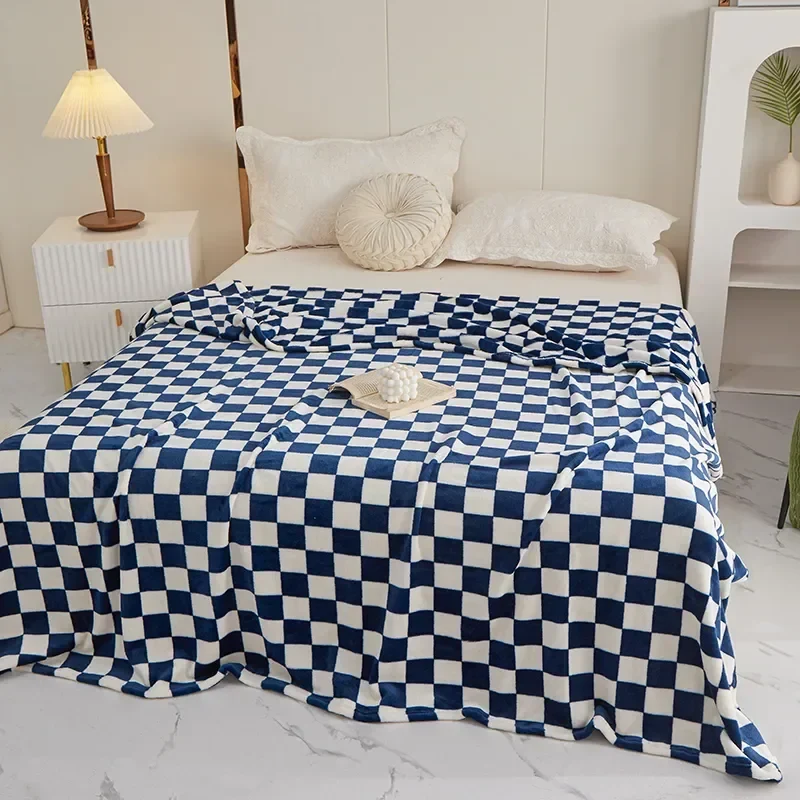 Geruite Plaid Polyester Jacquard Zacht Warm Interieur Bank Slaapkamer Decoratief Modern Scandinavisch Design | Sansoti
