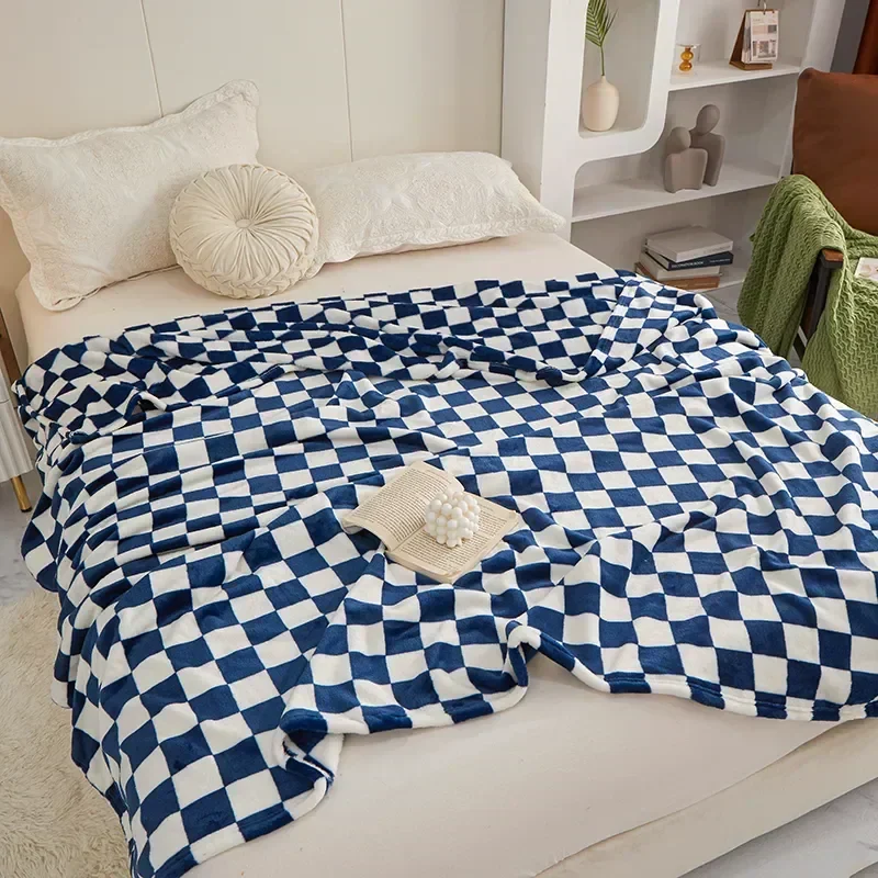 Geruite Plaid Polyester Jacquard Zacht Warm Interieur Bank Slaapkamer Decoratief Modern Scandinavisch Design | Sansoti