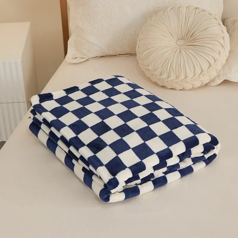 Geruite Plaid Polyester Jacquard Zacht Warm Interieur Bank Slaapkamer Decoratief Modern Scandinavisch Design | Sansoti