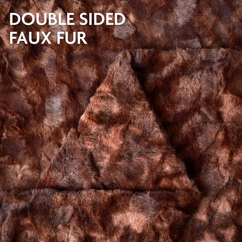 Dubbelzijdige Plaid met Wolvenmotief Nepbont Luxe Fleece Woonkamer Slaapkamer Groot Formaat Decoratief | Sansoti