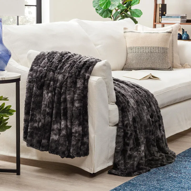 Dubbelzijdige Plaid met Wolvenmotief Nepbont Luxe Fleece Woonkamer Slaapkamer Groot Formaat Decoratief | Sansoti