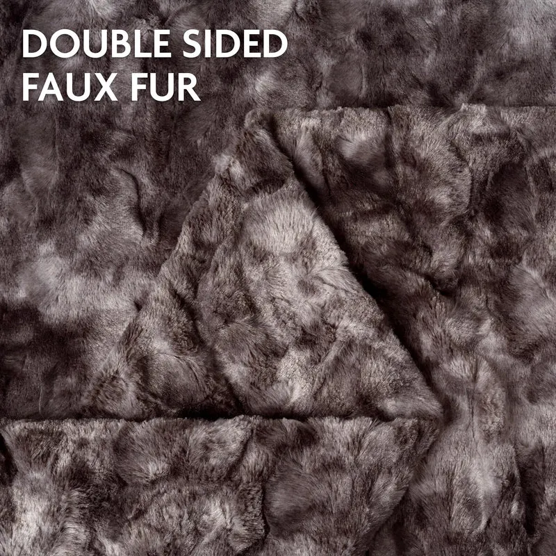 Dubbelzijdige Plaid met Wolvenmotief Nepbont Luxe Fleece Woonkamer Slaapkamer Groot Formaat Decoratief | Sansoti