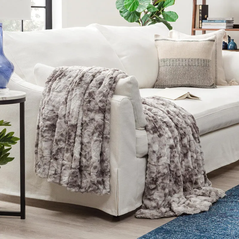 Dubbelzijdige Plaid met Wolvenmotief Nepbont Luxe Fleece Woonkamer Slaapkamer Groot Formaat Decoratief | Sansoti