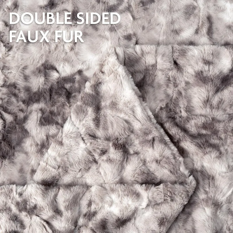Dubbelzijdige Plaid met Wolvenmotief Nepbont Luxe Fleece Woonkamer Slaapkamer Groot Formaat Decoratief | Sansoti
