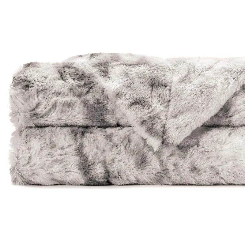 Dubbelzijdige Plaid met Wolvenmotief Nepbont Luxe Fleece Woonkamer Slaapkamer Groot Formaat Decoratief | Sansoti