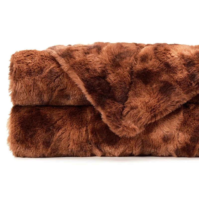 Dubbelzijdige Plaid met Wolvenmotief Nepbont Luxe Fleece Woonkamer Slaapkamer Groot Formaat Decoratief | Sansoti