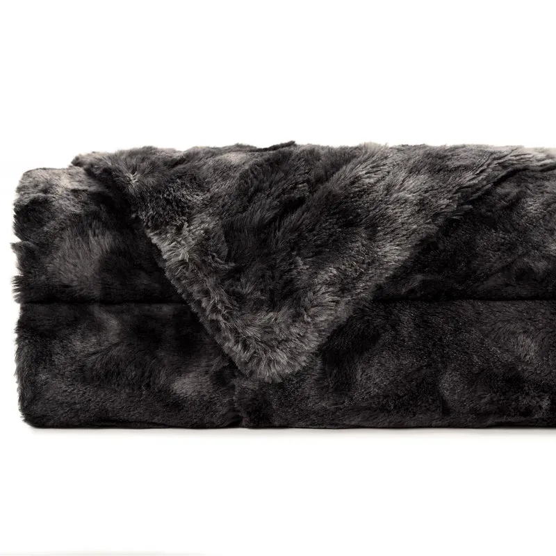 Dubbelzijdige Plaid met Wolvenmotief Nepbont Luxe Fleece Woonkamer Slaapkamer Groot Formaat Decoratief | Sansoti