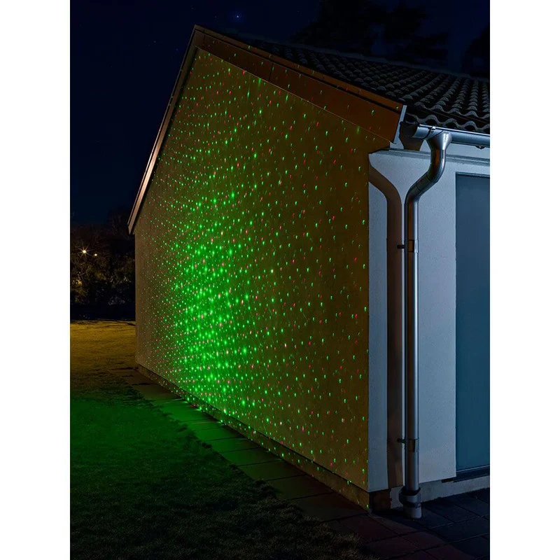 LED Laser mit bewegten & funkelnden Punkten Fernbedienung Bewegungssensor Timer IP44