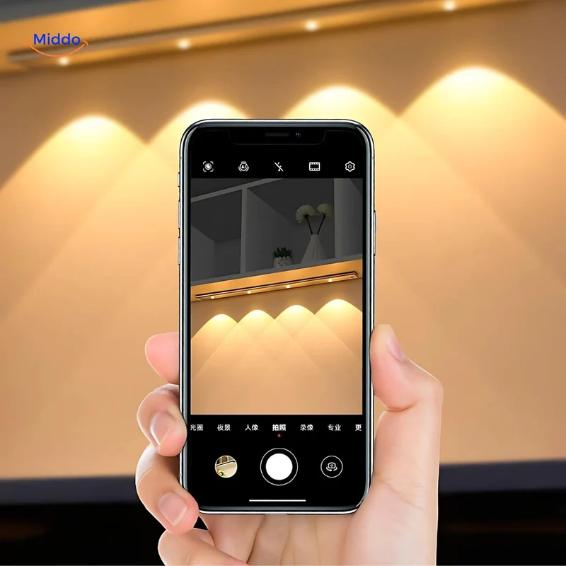 Oplaadbare LED-strip met bewegingssensor 30/40/60cm USB dimbaar nachtverlichting voor gang kast keuken trapverlichting | Sansoti