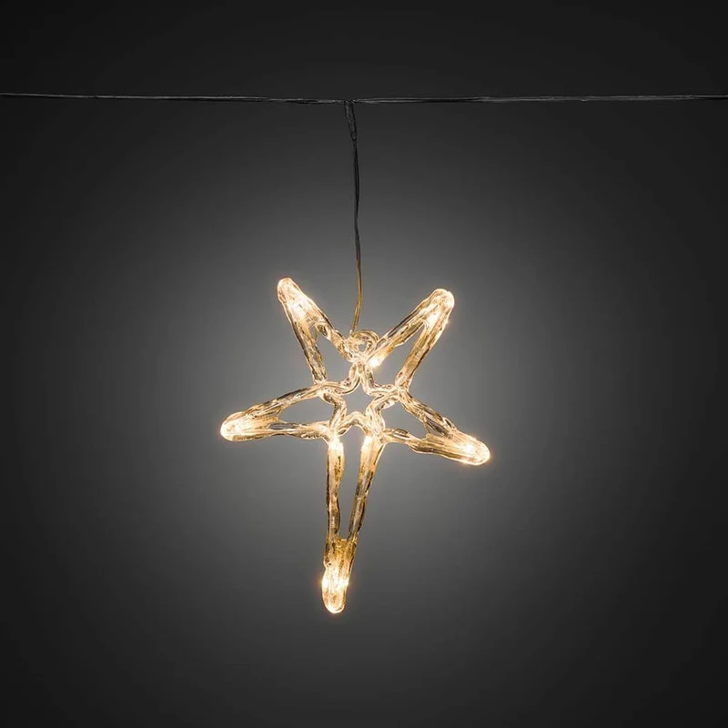 LED Lichtervorhang 5 Acrylsterne 40 Warmweiße Dioden IP44