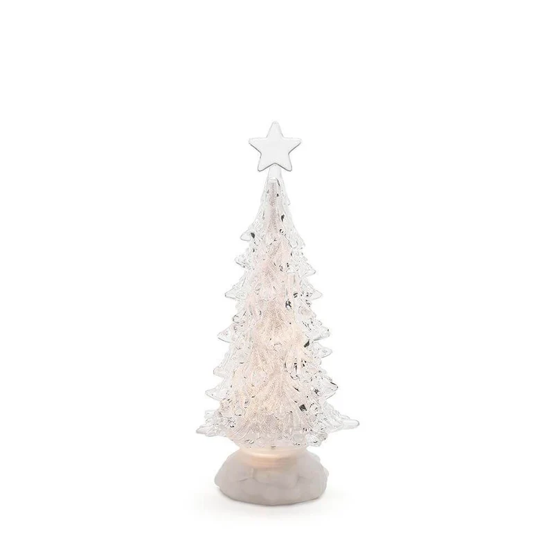 LED Acryl Weihnachtsbaum rotierend 3 Warmweiße Diode batteriebetrieben