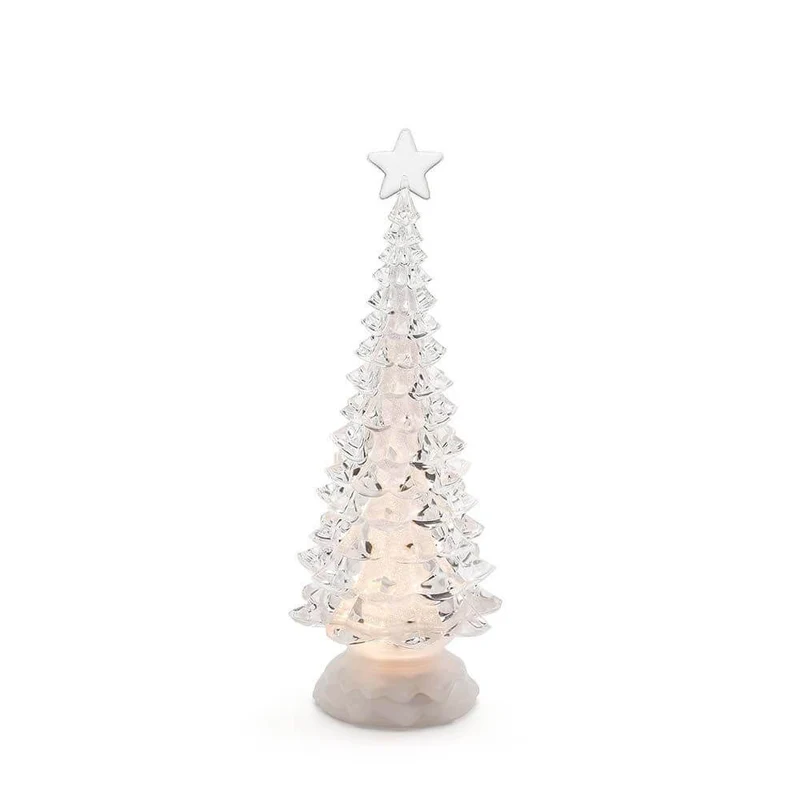 LED Acryl Weihnachtsbaum rotierend 3 Warmweiße Diode batteriebetrieben
