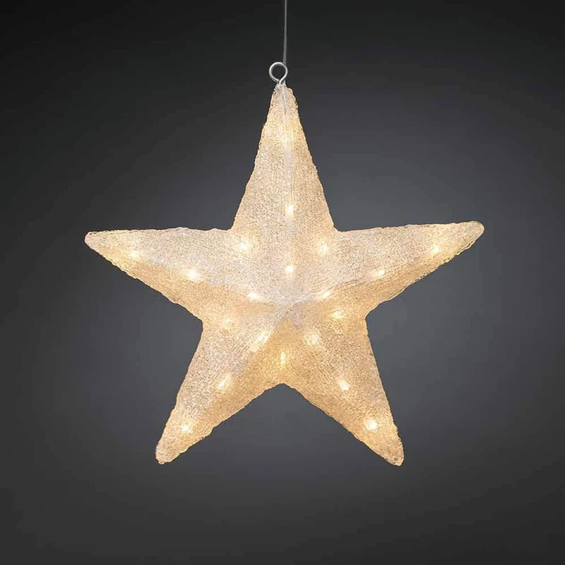 Weihnachtlicher LED Dekostern IP44 Weiß