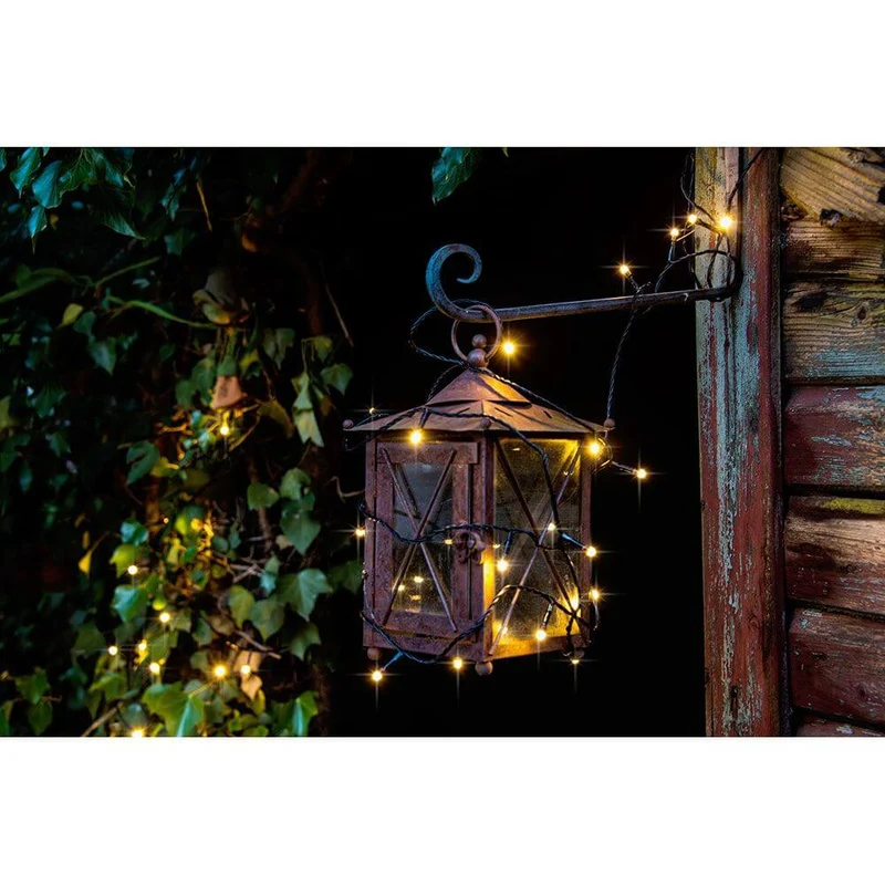 10,5m Micro LED Lichterkette gefrostet 40 Warmweiße Dioden IP44