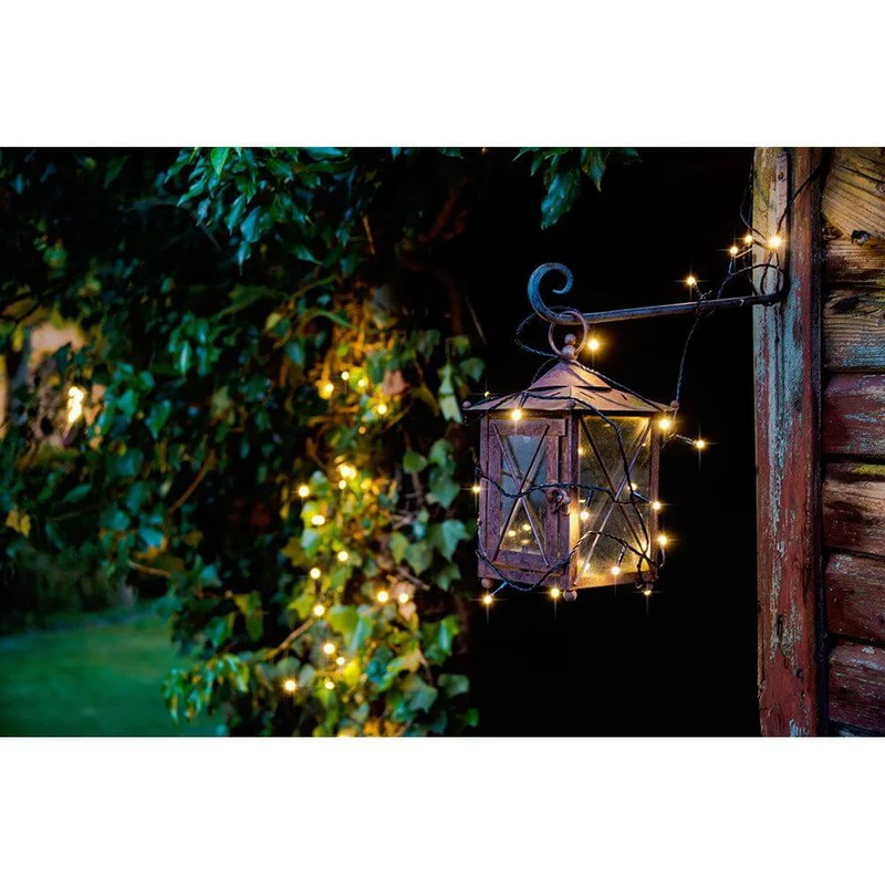 10,5m Micro LED Lichterkette gefrostet 40 Warmweiße Dioden IP44