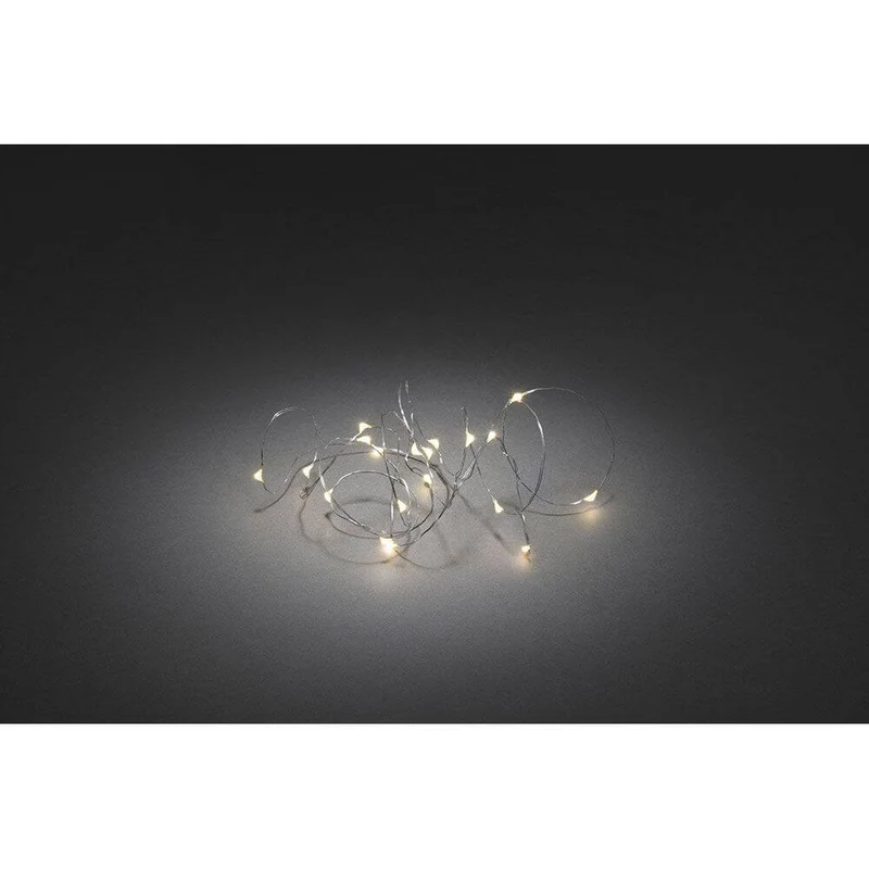 2,4m Micro LED Lichterkette Timer 40 Warmweiße Dioden batteriebetrieben