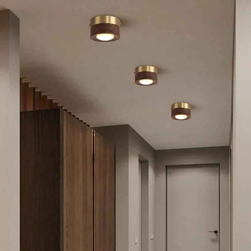 Plafondlamp Hout LED Integratie Essenhout Notenhout Warm Licht Woonkamer Slaapkamer Modern Scandinavisch Design | Sansoti