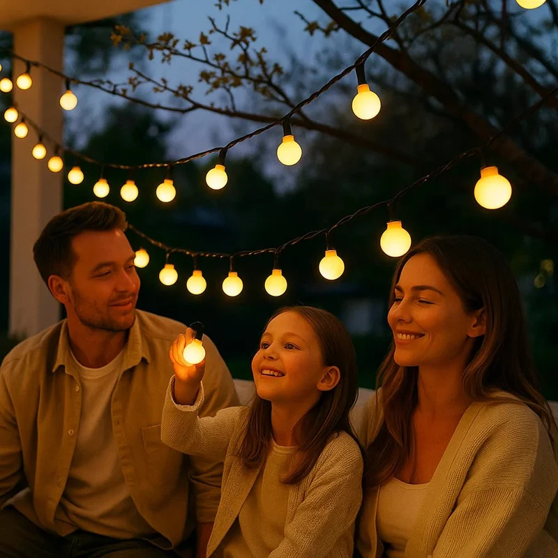 Solar LED Lichtsnoer 50 Lampjes Warm Wit Multicolor Waterdicht Tuinverlichting Feestverlichting Buitenverlichting | Sansoti