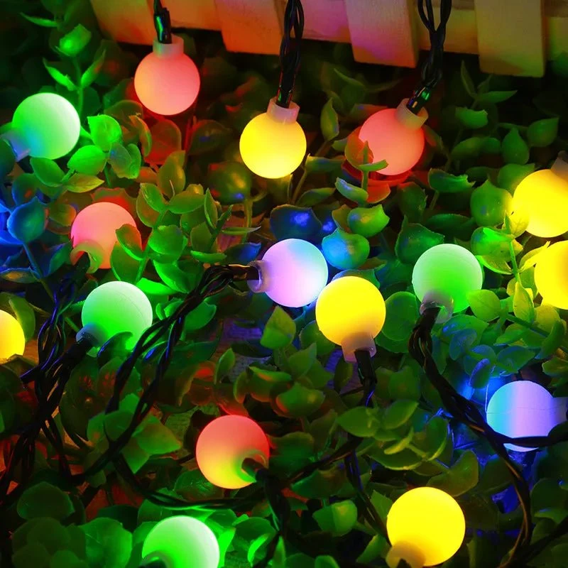 Solar LED Lichtsnoer 50 Lampjes Warm Wit Multicolor Waterdicht Tuinverlichting Feestverlichting Buitenverlichting | Sansoti