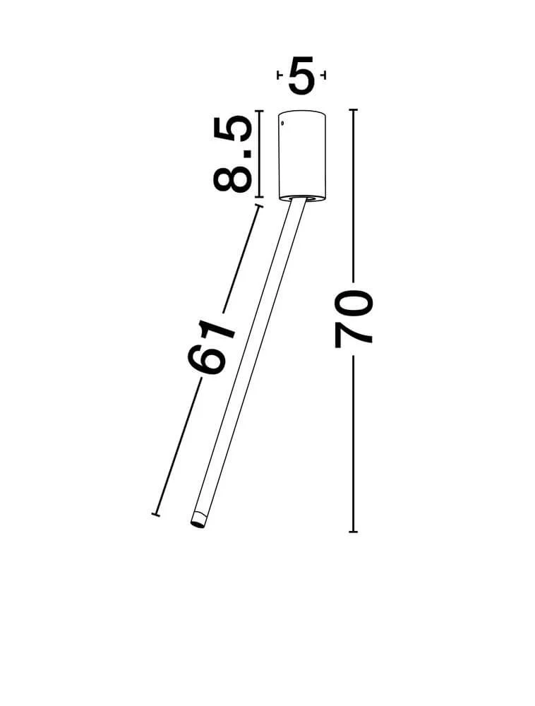 Ornos Deckenleuchte Ø 5cm H 70cm 3000K