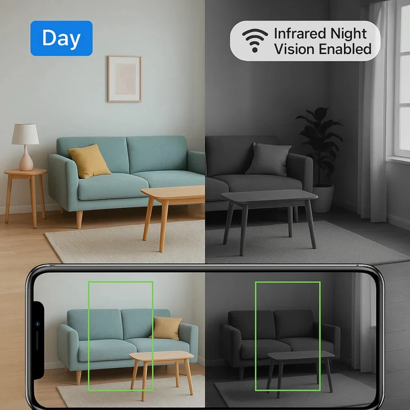 Draadloze Beveiligingscamera Full HD met Nachtzicht WiFi Bewegingsdetectie voor Slimme Thuisbeveiliging | Sansoti