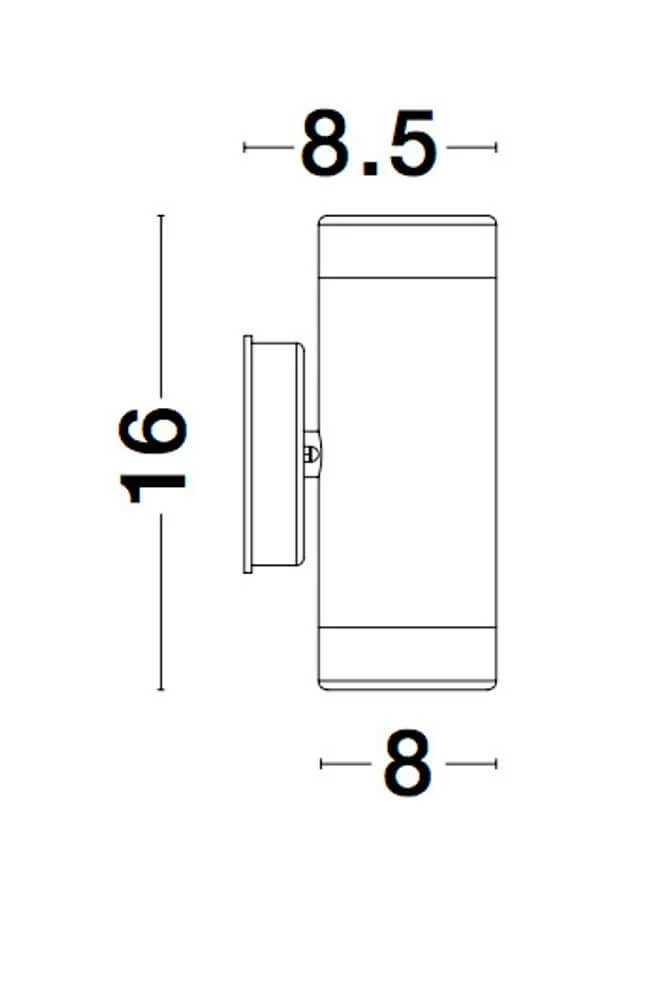 Limbio Außenwandleuchte H 18cm GU10 Up & Down IP54