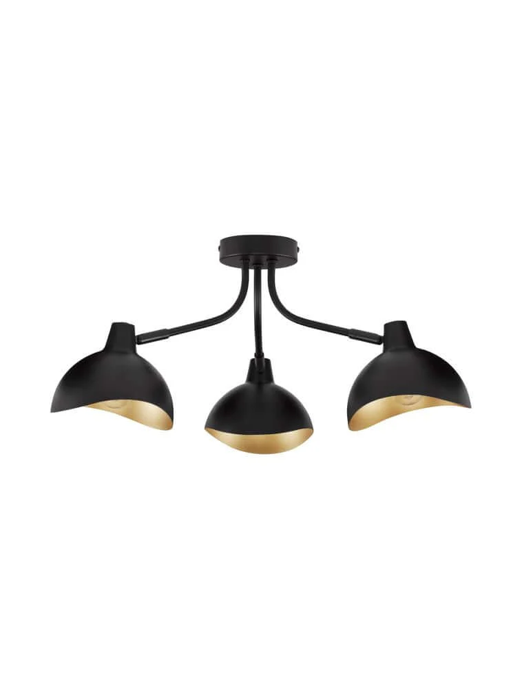 Geti Deckenleuchte 3-flammig Ø 18cm Schwarz, Gold