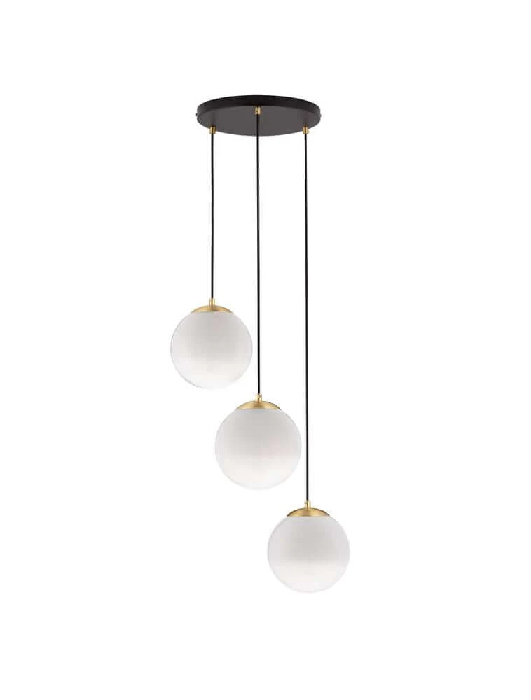 Vita Pendelleuchte 3-flammig Ø 30cm Gold, Schwarz, Weiß