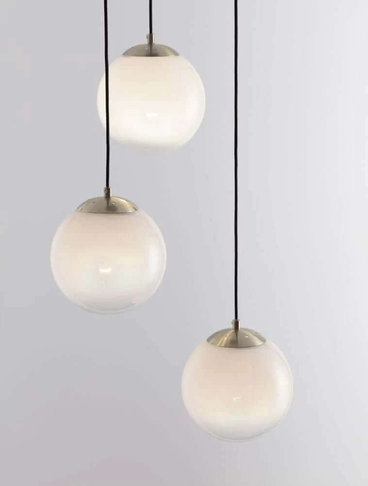 Vita Pendelleuchte 3-flammig Ø 30cm Gold, Schwarz, Weiß