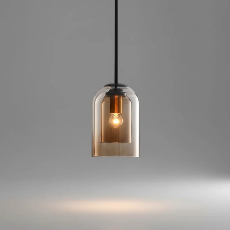 Dubbele Glazen Hanglamp Rookglas Roest Midcentury E27 Verstelbaar 150cm Eetkamer Woonkamer Sfeervol Design | Sansoti