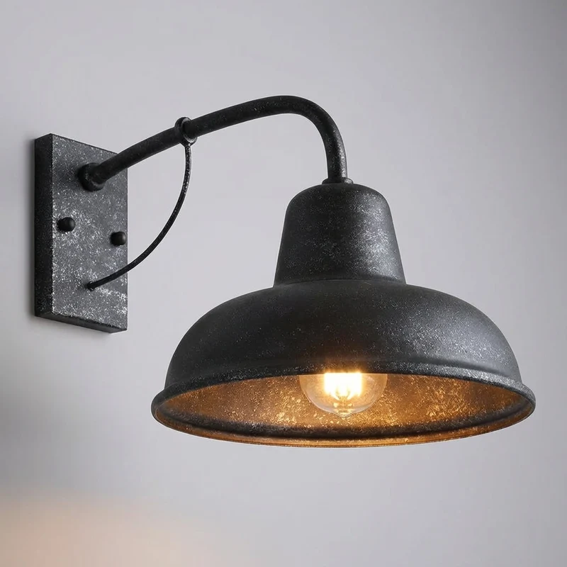 Wandlamp Buiten Buitenverlichting Zwart IJzer Vintage Stijl Buitenlamp Tuinverlichting E26 Waterdicht | Sansoti