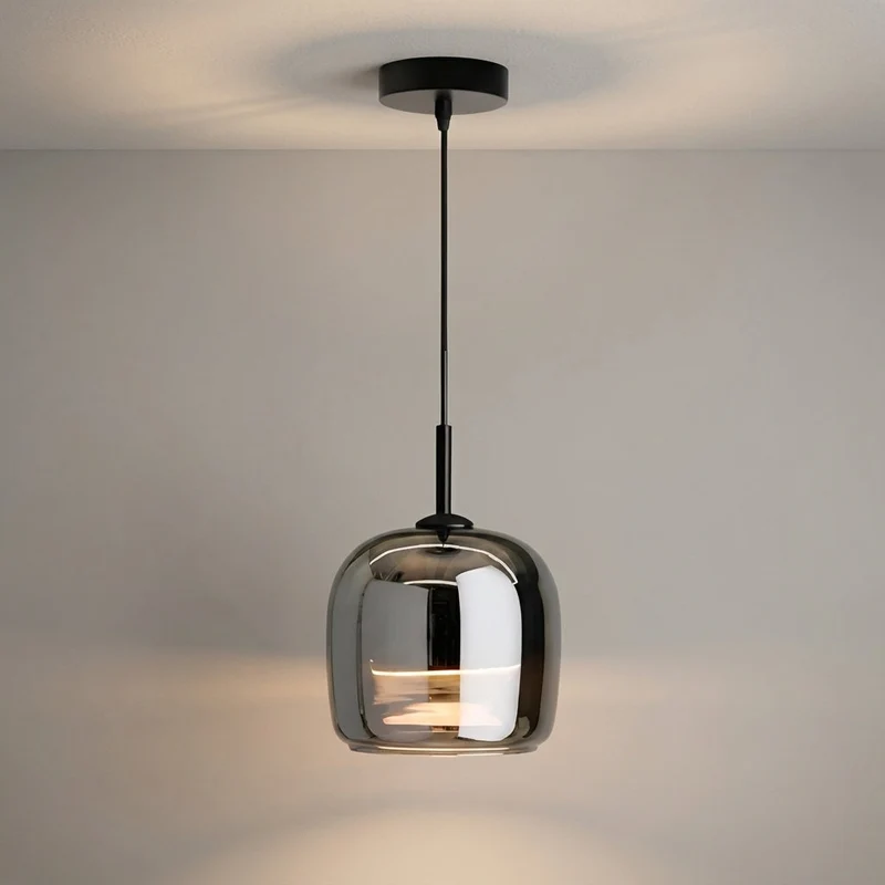 Ronde Glazen Hanglamp E27 Rookglas 16cm Plafondverlichting Eetkamer Keukeneiland Sfeerlicht Woonkamer | Sansoti