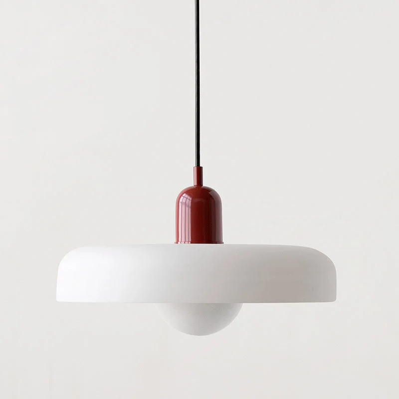 Glazen Hanglamp Bauhausstijl Gekleurd Glas Rond Ø25-35cm E27 Verstelbaar Eettafel Plafondlamp Retro Design | Sansoti