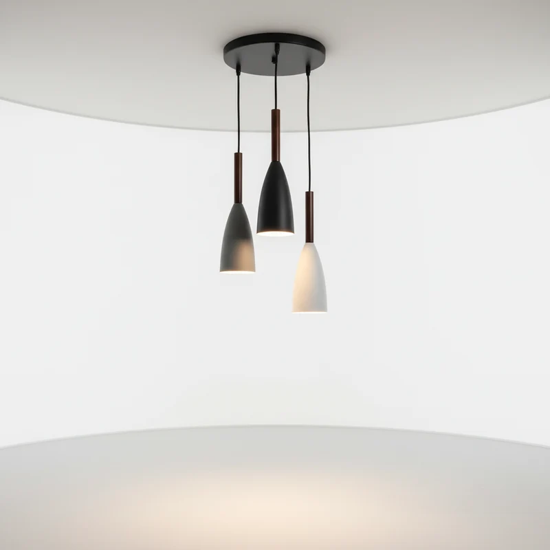 Drievoudige Hanglamp Aluminium Hout E27 Dimbaar Verstelbaar Scandinavisch Design Eethoek Keuken Woonkamer | Sansoti