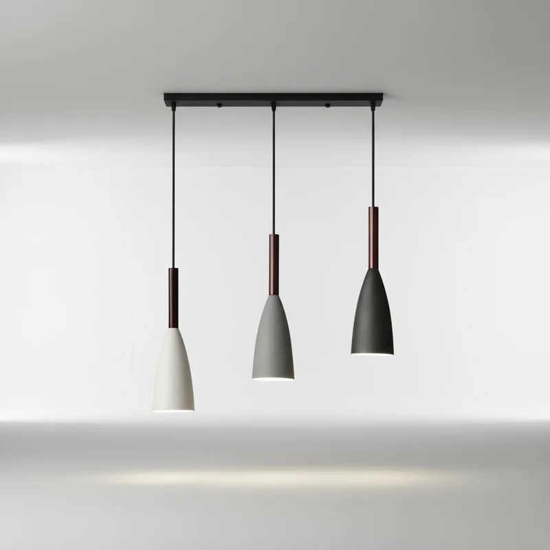 Drievoudige Hanglamp Aluminium Hout E27 Dimbaar Verstelbaar Scandinavisch Design Eethoek Keuken Woonkamer | Sansoti