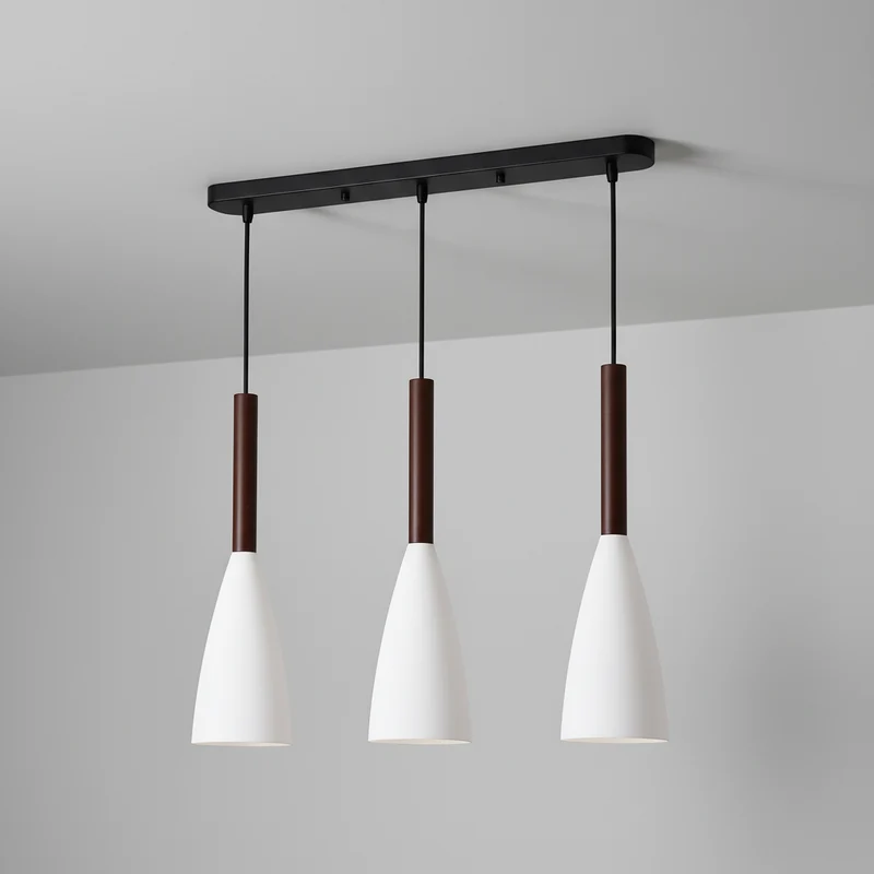 Drievoudige Hanglamp Aluminium Hout E27 Dimbaar Verstelbaar Scandinavisch Design Eethoek Keuken Woonkamer | Sansoti