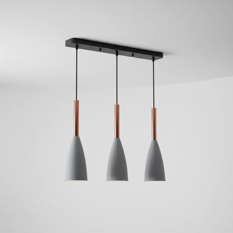 Drievoudige Hanglamp Aluminium Hout E27 Dimbaar Verstelbaar Scandinavisch Design Eethoek Keuken Woonkamer | Sansoti