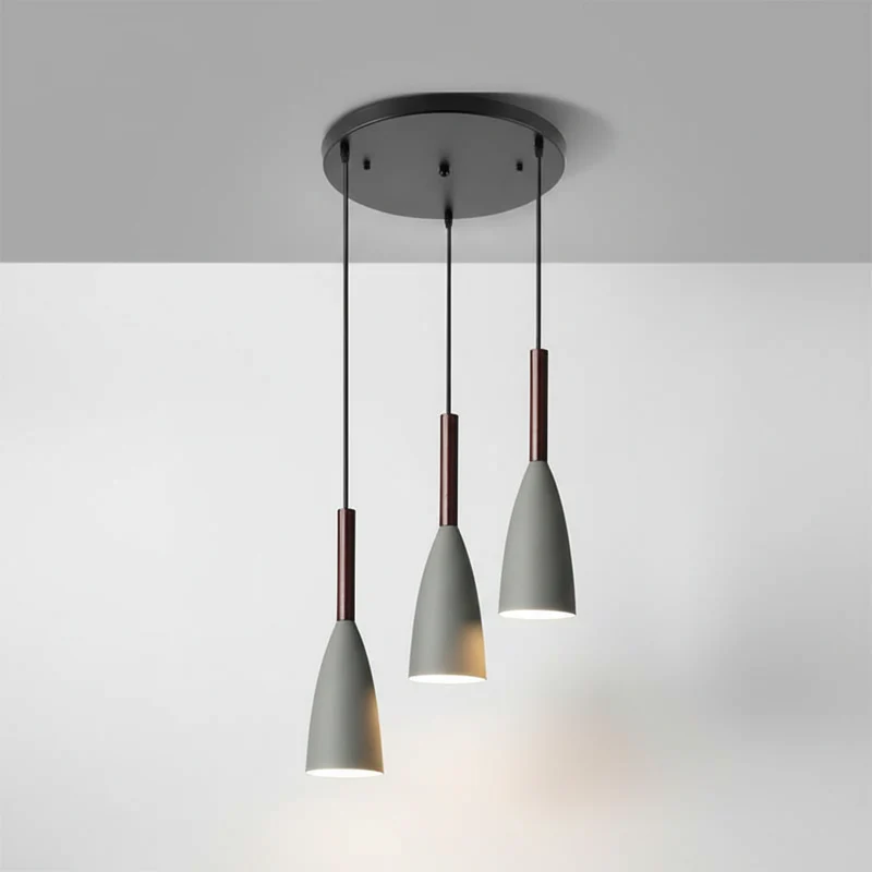 Drievoudige Hanglamp Aluminium Hout E27 Dimbaar Verstelbaar Scandinavisch Design Eethoek Keuken Woonkamer | Sansoti