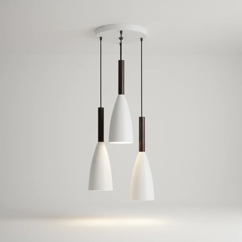 Drievoudige Hanglamp Aluminium Hout E27 Dimbaar Verstelbaar Scandinavisch Design Eethoek Keuken Woonkamer | Sansoti